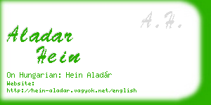 aladar hein business card